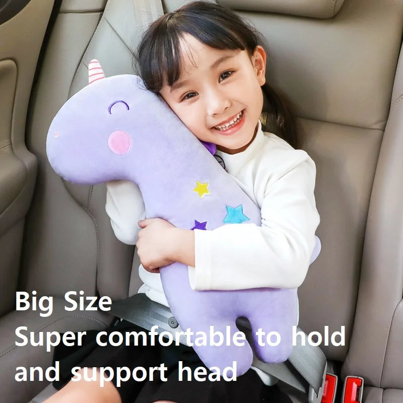 Funda con almohada para cinturón de seguridad de coche, Protector de cinturón de seguridad para bebé, cojín para el cuello, soporte para la cabeza para dormir,