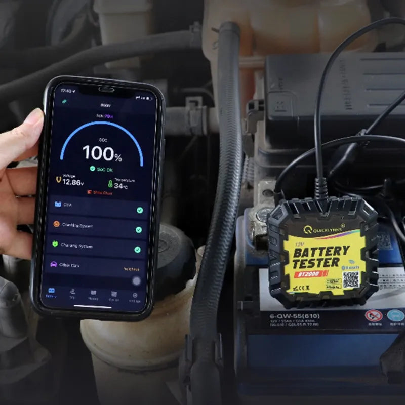 Monitor de batería de coche arranque y carga CCA probador de batería aplicación para Android IOS Bluetooth 4,0 12V
